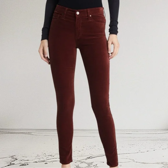 AG LOS ANGELES The Farrah High Rise Waist Skinny Velvet Jeans SZ 23 - Picture 2 of 5